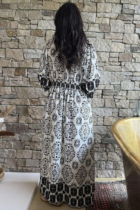 Zaida Smock Dress Black